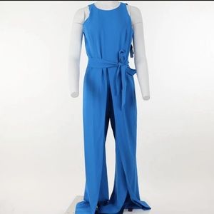 Inc Wide Open-Leg Jumpsuit blue size 14